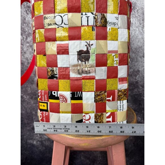 Martha's Bags Multicolor Basket Weave HandWoven Colorful Beach Tote Shopping Bag - Picture 11 of 15